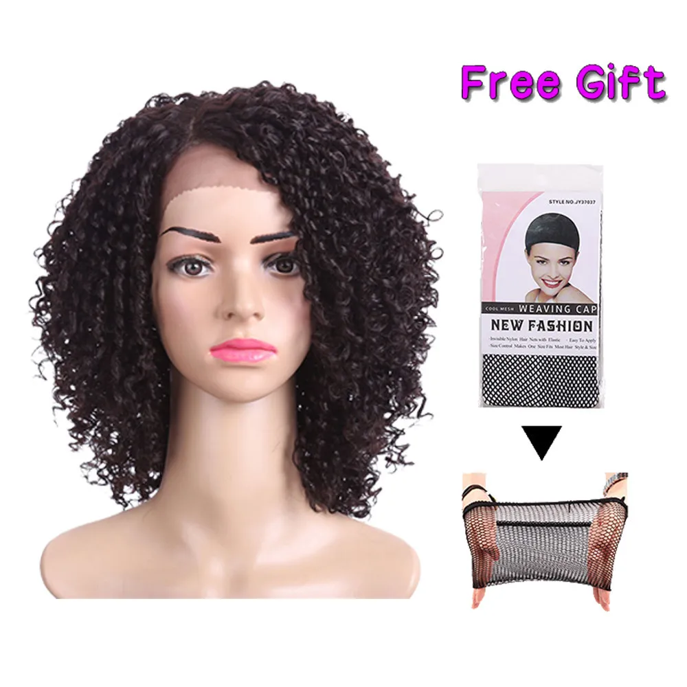 Парик с кудрявыми волосами для женщин короткие синтетические черные парики из