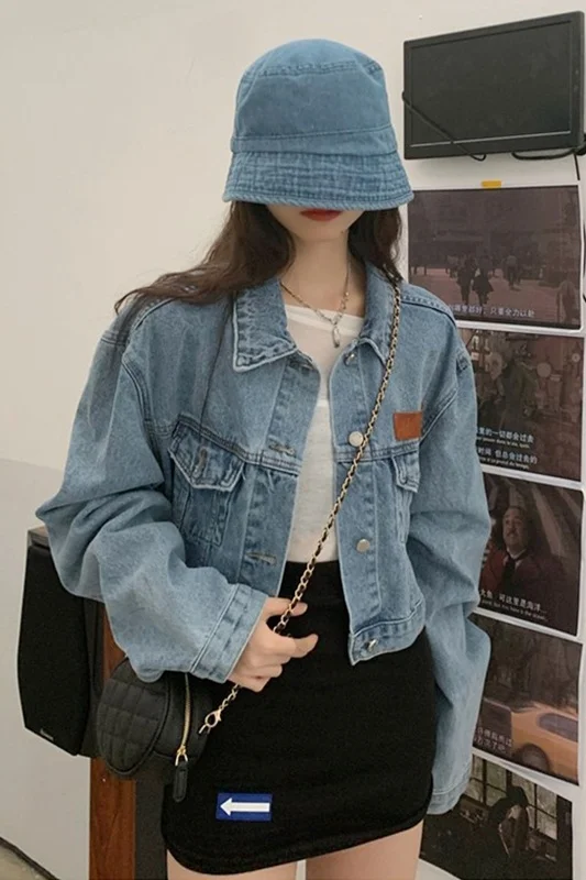 Джинсовое пальто женская мода весна и осень 2021 новый дизайн миниатюрный короткий