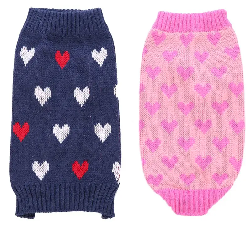 Одежда для собак Love Heart Pet зимний шерстяной свитер трикотажный щенка одежда