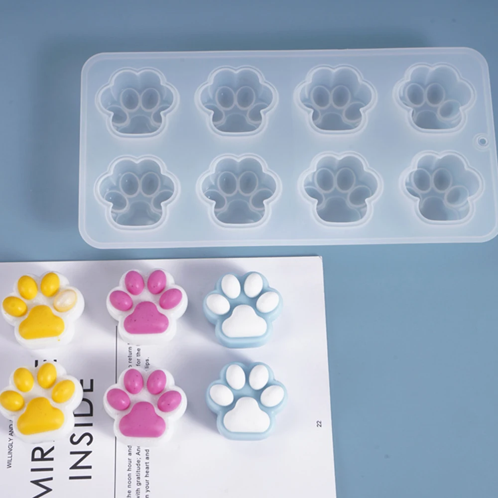 DIY кристальная эпоксидная форма полустереоскопическая кошка лапа кукла милое