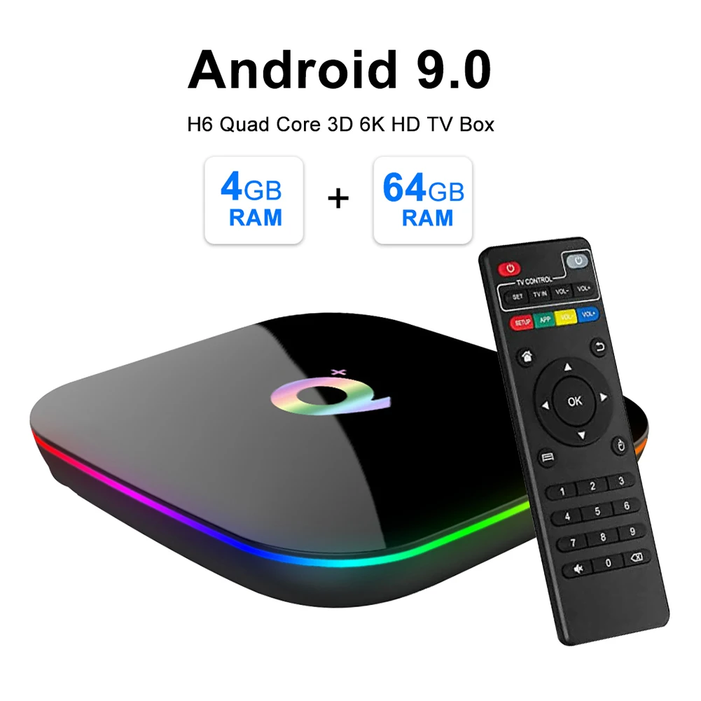 3D 6K HD H6 Plus четырехъядерный ТВ приставка 16G/32G/64G Android 9 0 Smart Ethernet Wifi 2 4G медиаплеер IP