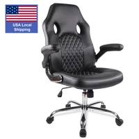 gaming office chair task swivel executive leather gaming chairs high back with padded seat armrests and rolling casters