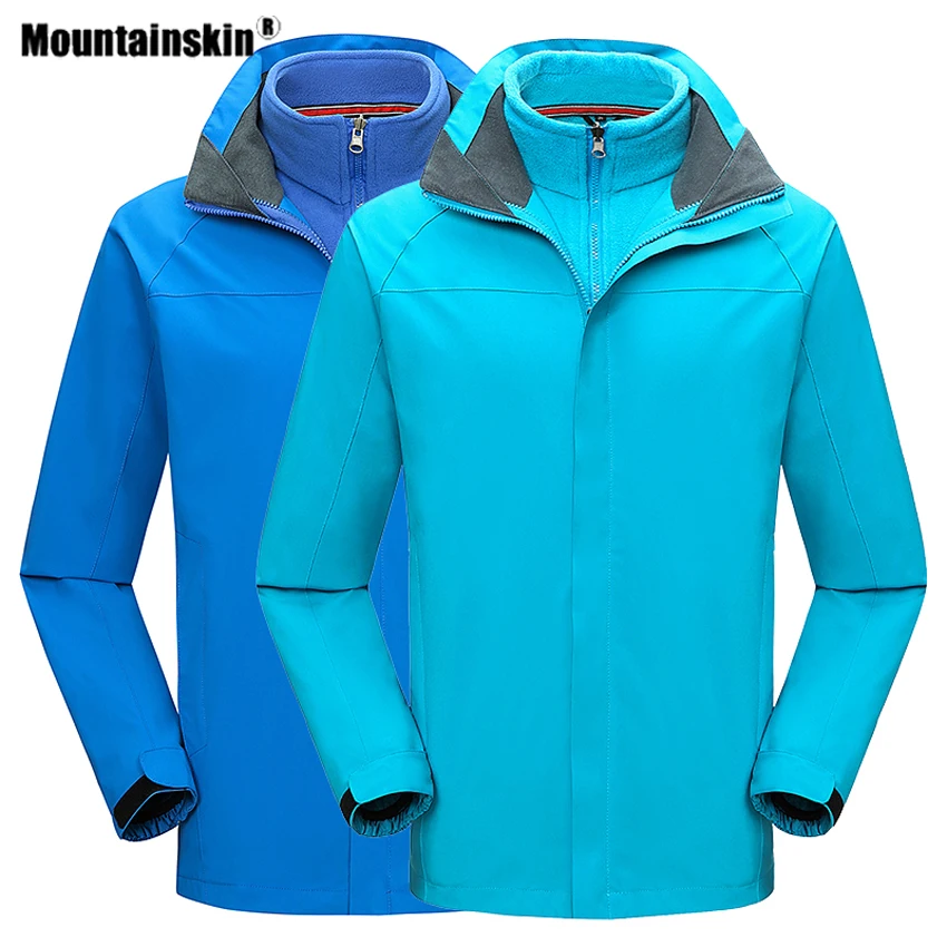 Mountainskin зимние мужские и женские куртки из 2 предметов флисовые для пеших прогулок