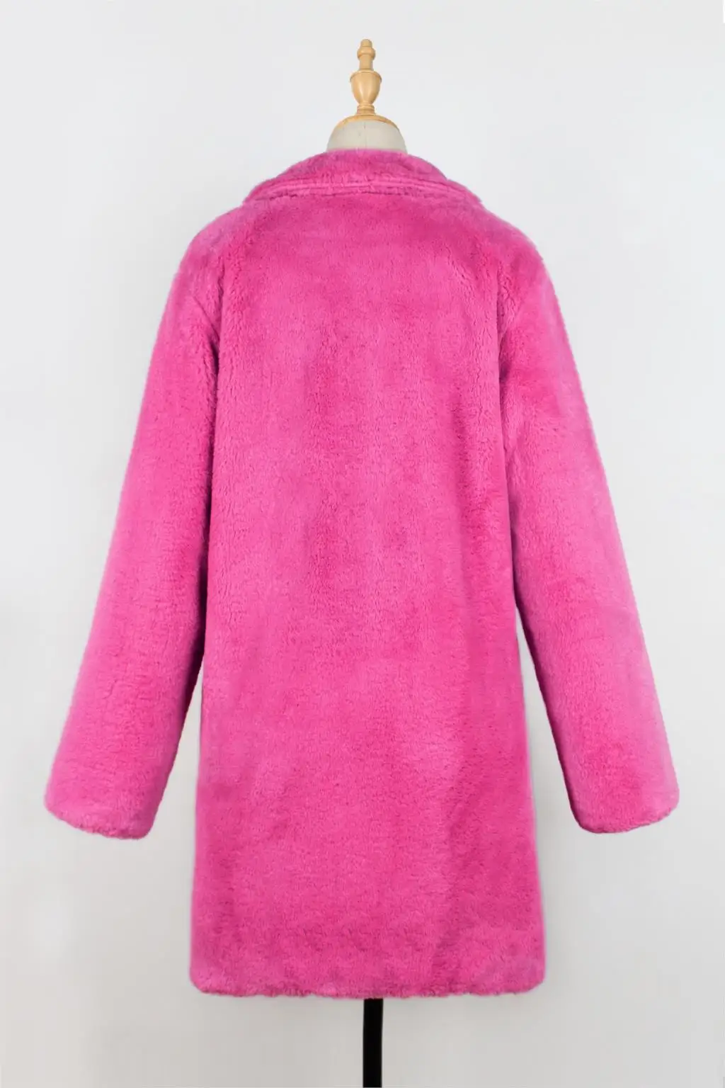 Пальто из искусственного меха флисовая куртка Mujer Chaqueta розовое Красное длинное