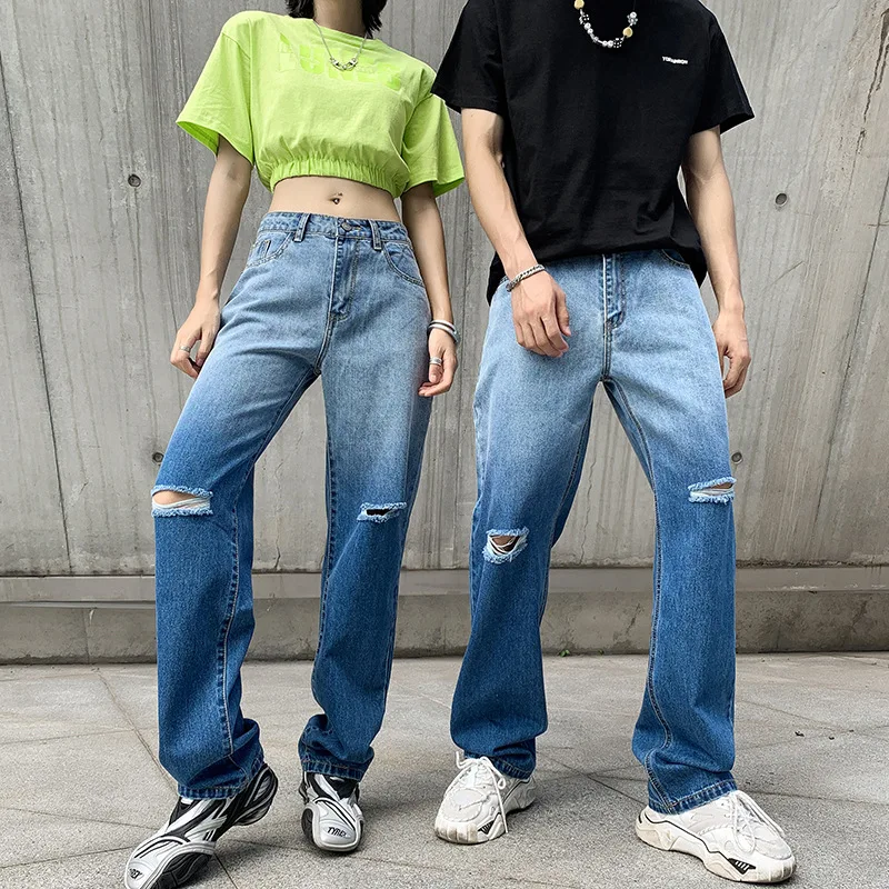 

Woman Jeans High Waist Clothes Wide Leg Denim Clothing Blue Streetwear Vintage Quality 2021 Fashion Harajuku Straight Pants