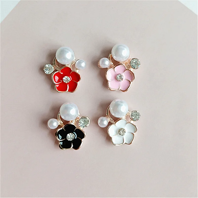 Оптовая продажа 30 шт./лот 15*18 мм сплав капли жемчуг лепесток цветок подвеска