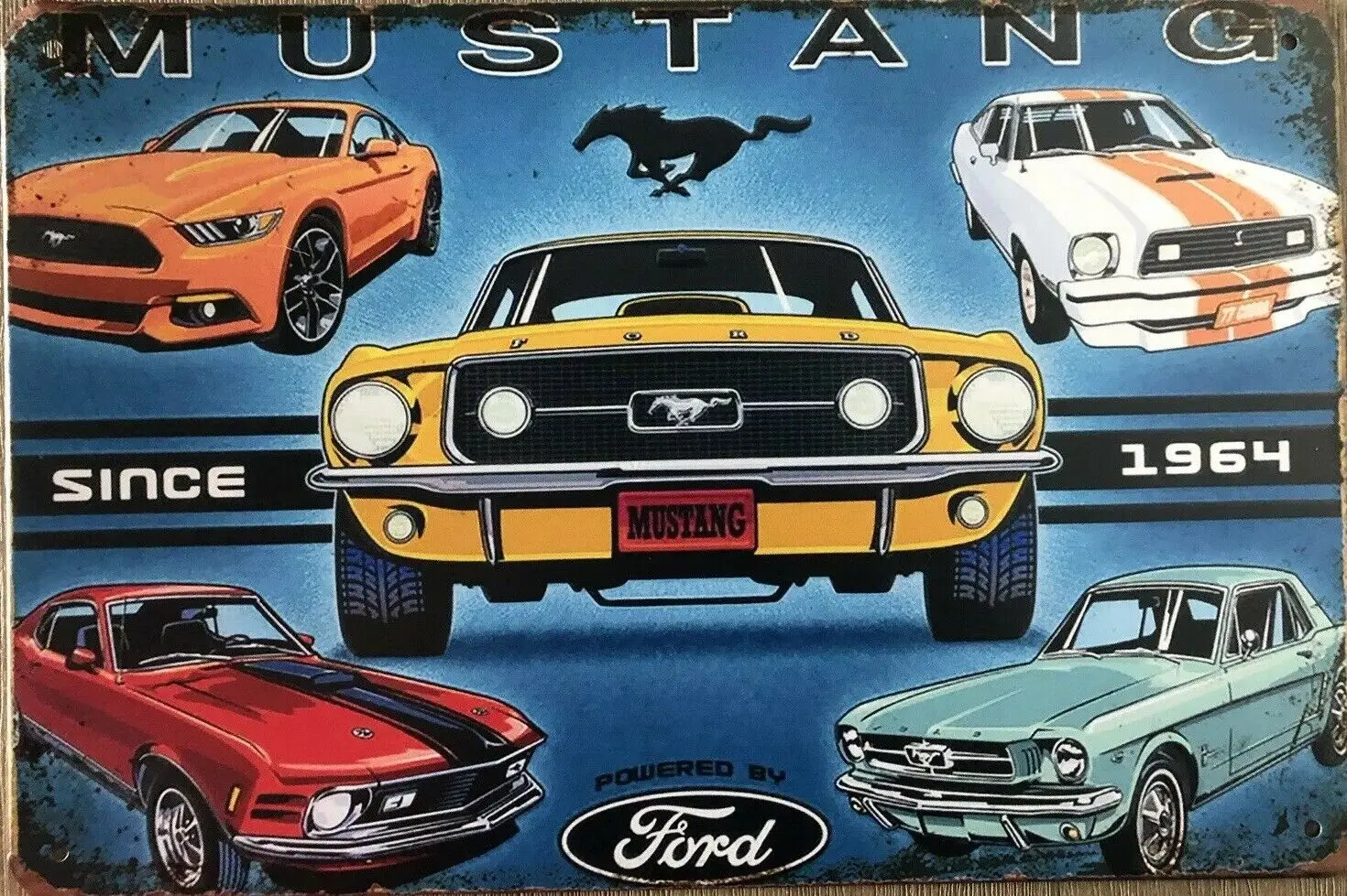 

Classic Car Tin Sign Ford Mustang Rustic Tin Sign Vintage Ford Car Metal Tin Signs For Garage Man Cave Shed & Bar