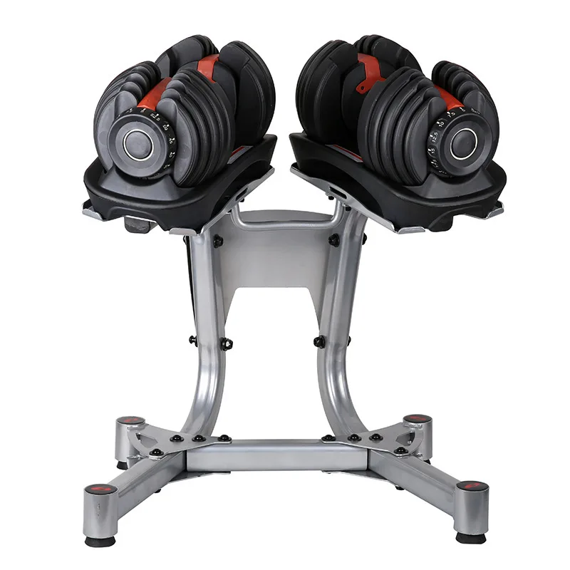 

GYM Workout 2 Pieces 40kg/24kg/52.5lbs/90lbs Dumbbells With Basic Bases And 1 Stand High-Quality Fitness Adjustable Dumbbell Set