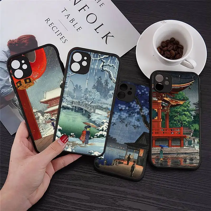 

Ukiyo-e Tokyo Japanese Art Phone Case Transparent Matte for iPhone 7 8 11 12 s mini pro X XS XR MAX Plus cover funda