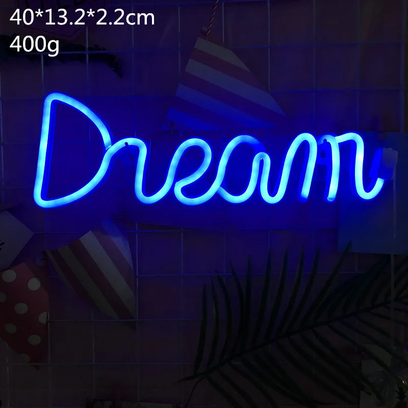 Неоновая вывеска Dream светодиодный светодиодная неоновая с буквами настенный