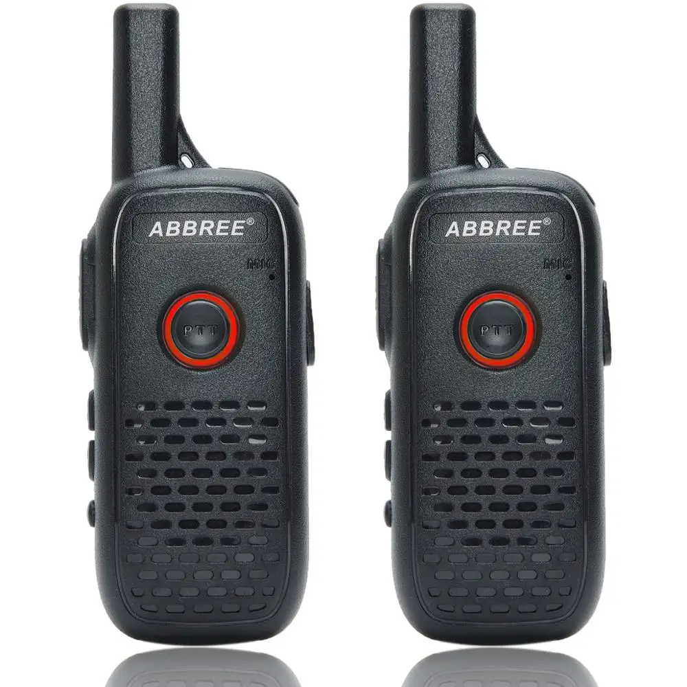 2pcs ABBREE AR-Q2 Mini Portable Walkie Talkie Dual PTT USB Charge VOX Two-Way Radio Handheld Transceiver UHF 400-470MHz
