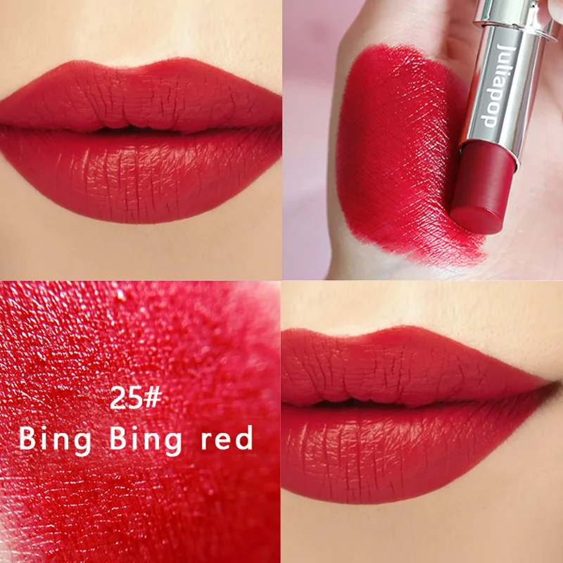 Bing Bing red Матовая губная помада, водостойкая бархатная губная помада, 6 цветов, долговечная губная помада телесного цвета, серебристая, с узором в стиле барокко, макияж, Корейская губная помада - Цвет: Bing Bing red