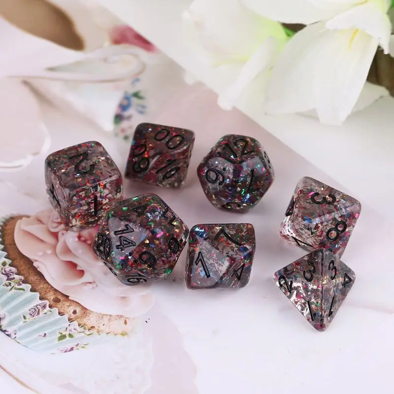 

7pcs/set Polyhedral Irregular Multi Sides Numbers Dice Role Playing Board Game for Bar Pub Club Party