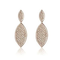 free shipping dangling crystal earrings white gold