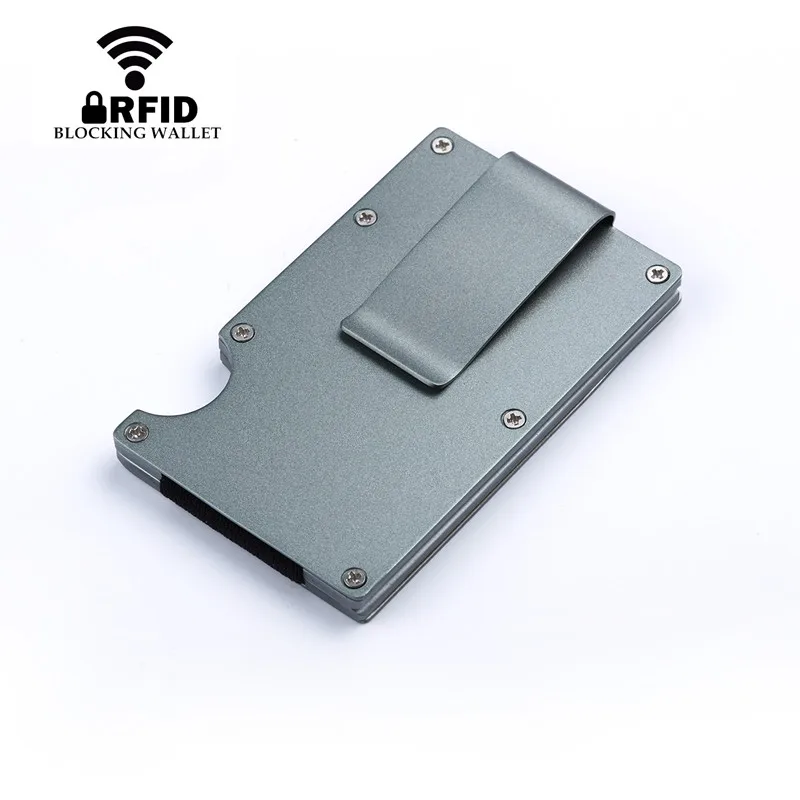 BISI GORO тонкий мужской кошелек сумка для денег мини Rfid алюминиевый кредитный