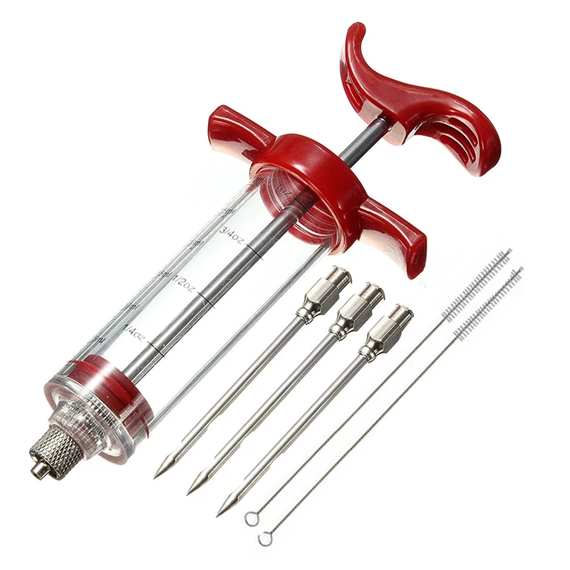 

Stainless Steel Spice Syringe Marinade Injector Flavor Syringe Cooking Meat Poultry Turkey Chicken Kitchen BBQ Tool cocina