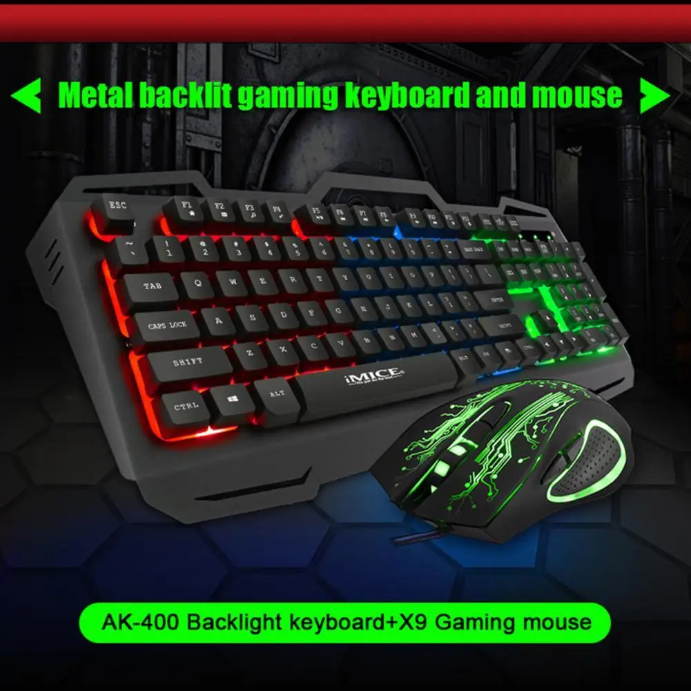 

KM-690 Keyboard Mouse Set Waterproof Backlight Mechanical Feel Extreme Responsiveness Wired Gaming Keyboard Mouse Kit for