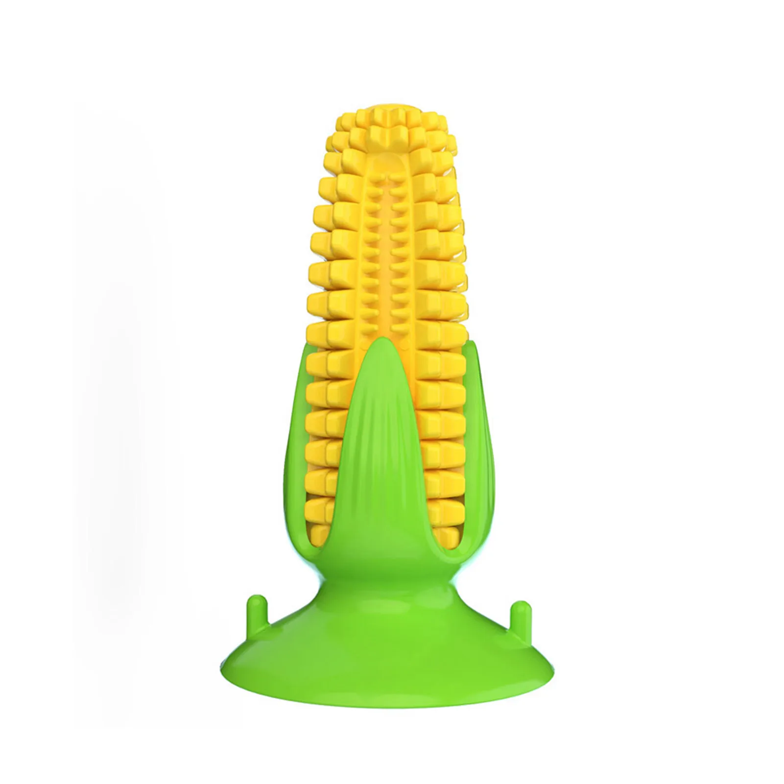 

Interactive Molar Reduce Anxiety Teeth Cleaning Durable Corn Shaped Puppy Dog Chew Toy Gift Dental Care Squeaky With Suction Cup