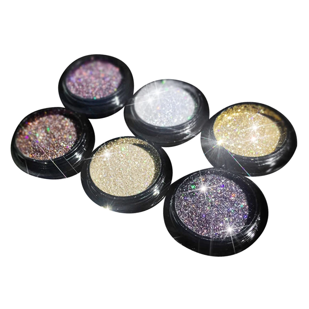 

6Colors Nail Art Decor Glitter Dust Powder Set for DIY Acrylic UV Gel Tips