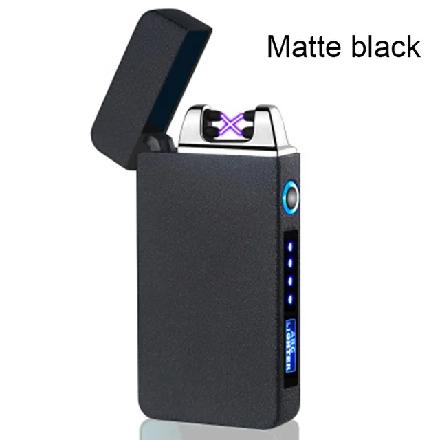 Плазменная usb-зажигалка с сенсорным переключателем, зажигалка для сигарет для курения, Электронная зажигалка с выгравированным именем, супертонкая зажигалка - Цвет: black  7