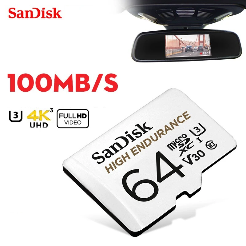 Карта памяти SanDisk microSD 64 ГБ 128 до 100 м/с 32 256 MicroSDXC VideoSpeed U3 V30 HD 4K|Карты памяти| |