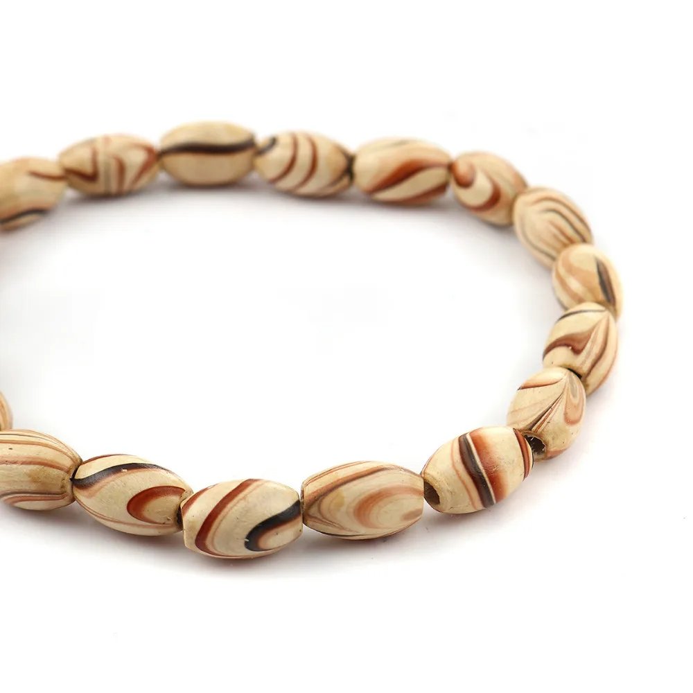 DoreenBeads деревянные бусины овальные коричневые полосы 15 мм (5/8 &quot) x 10 (3/8&quot)