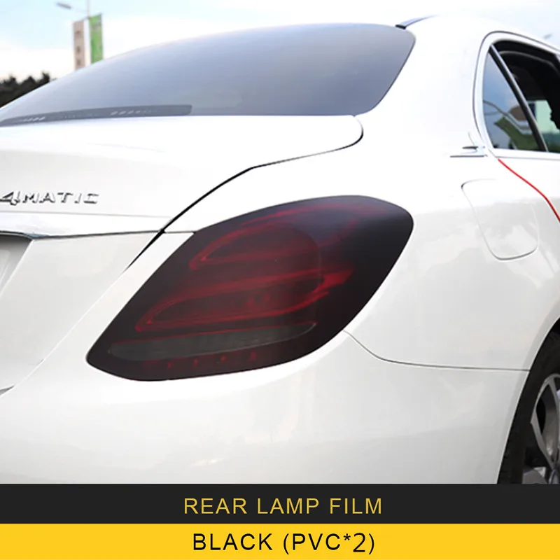 Black X2 Карманго для Mercedes Benz C Class W205- Автомобильный задний светильник пленка Дымчатая черная наклейка крышка внешние аксессуары - Название цвета: Black X2