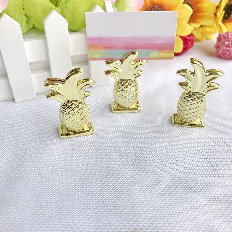 

(30pcs/Lot)FREE SHIPPING+Wedding Gift Gold Pineapple Place Card Holders Bridal Shower Favor Summer Wedding Favors