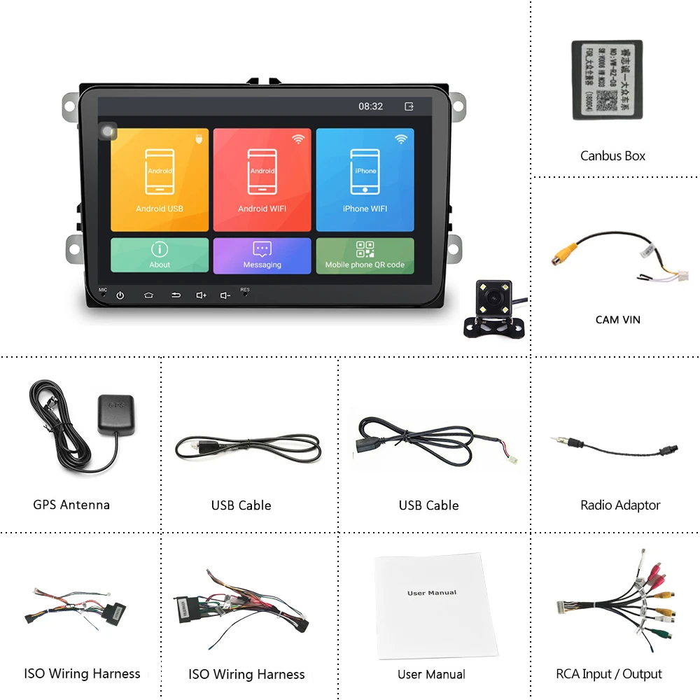 Podofo 2din 9 &quotАвтомобильный Радио Android мультимедийный плеер GPS навигация WIFI RCA стерео