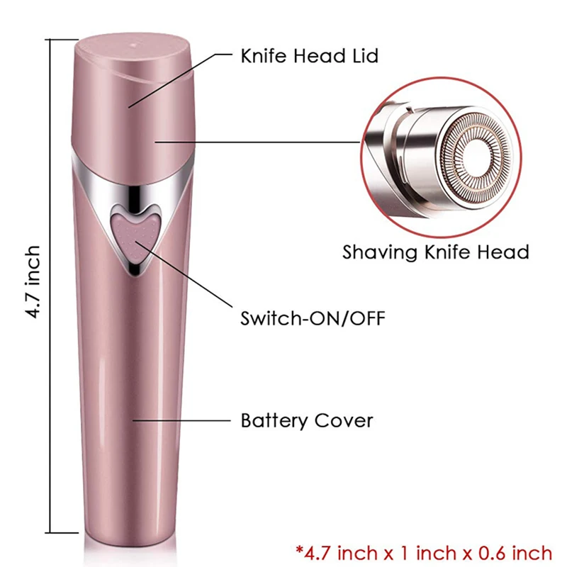 Two Colors Women Mini Eyebrow Trimmer Electric Professional Lipstick Epilator Hair Removal Painless Shaver Portable | Бытовая техника