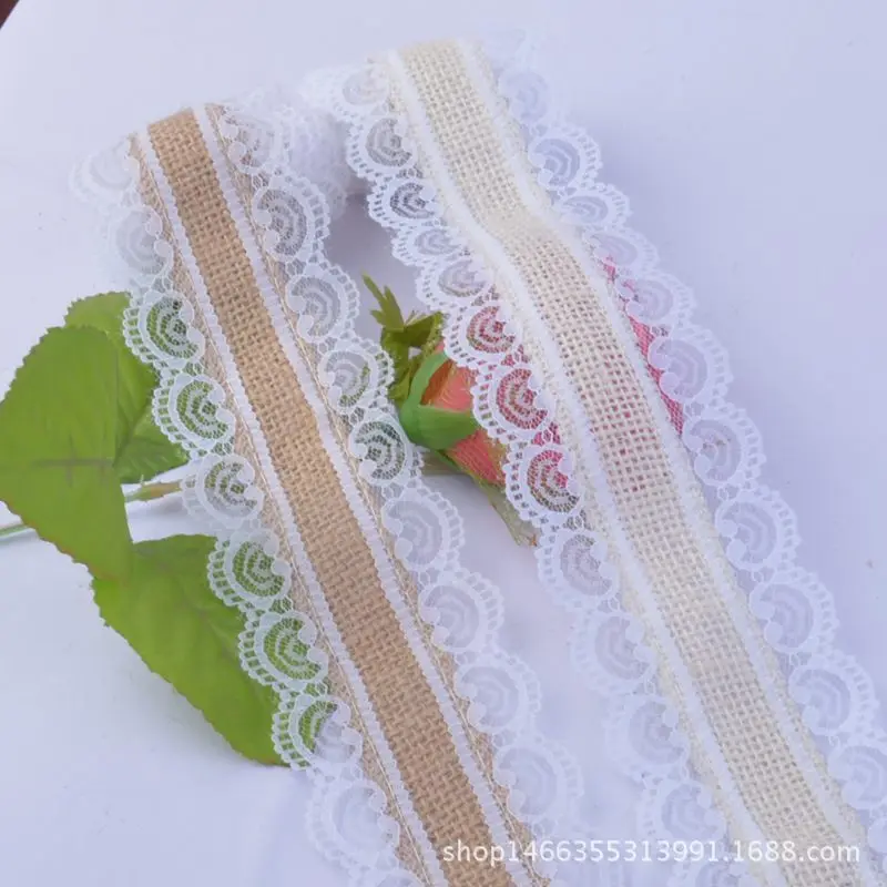

DIY Christmas Decorative Linen Roll Hemp Rope Braided Belt Lace Hemp Roll Lace Linen 2.5cm Linen Roll Christmas Decorations