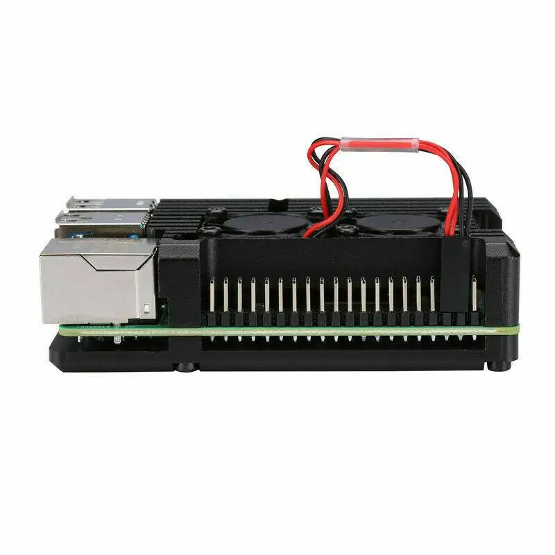 Высококачественный Алюминиевый Чехол Raspberry Pi 4 с двойным вентилятором