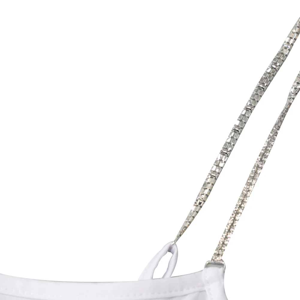 Облегающее пикантное мини платье на тонких бретелях со стразами для вечерние НКИ