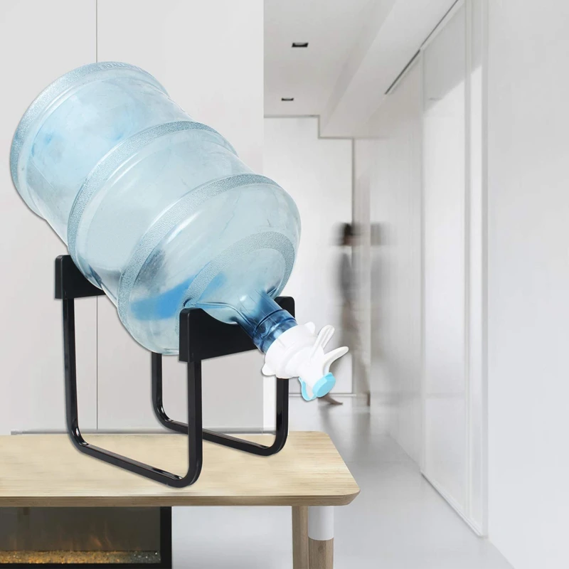 Water Dispenser Stand with Leak Proof Valve Stainless Steel Jug Holder Removable Plastic Grips Countertop Bot |