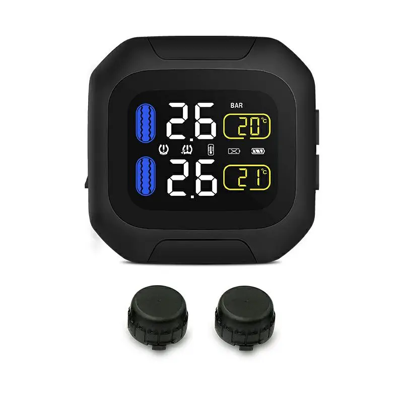 Black WF Водонепроницаемый Мотоцикл tpms датчик давления в шинах в режиме реального времени беспроводной мини внешний/внутренний датчик система контроля давления в шинах - Цвет: Black WF
