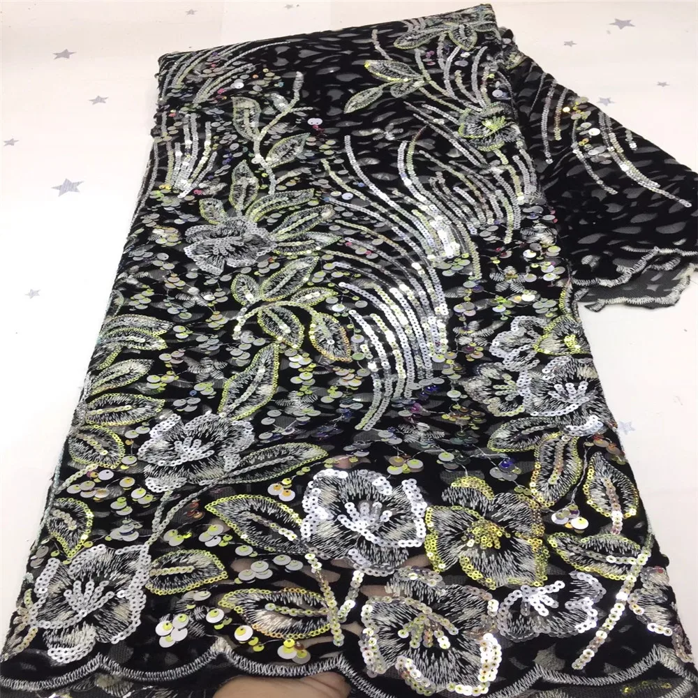 

Madison African Sequins Lace Fabric 2021 High Quality Velvet Lace French Lace Fabric Nigerian Lace Fabrics For Women Wedding