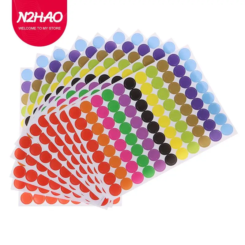 

10pcs Round Spot Seal Sticker Circle Sticker For DIY Scrapbook Crafts Making Notes Removable Coding Label