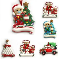 2021 family wear tree ornaments pvc snowman pendant diy name wish christmas decoration