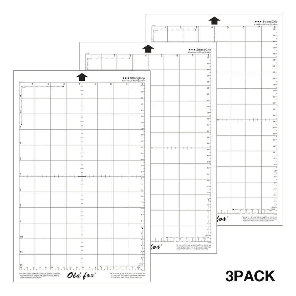 

Сменный коврик для резки, 3 шт., прозрачный клейкий коврик с измерительной сеткой, 8 на 12 дюймов, для плоттера камеи силуэта, Machinec #