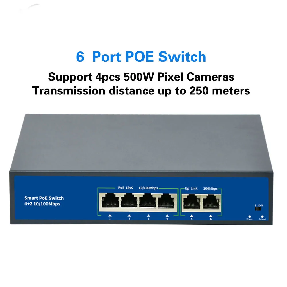 48V коммутатор питания через Ethernet 100 Мбит/с сетевой gigabit 4 Порты POE Стандартный RJ45