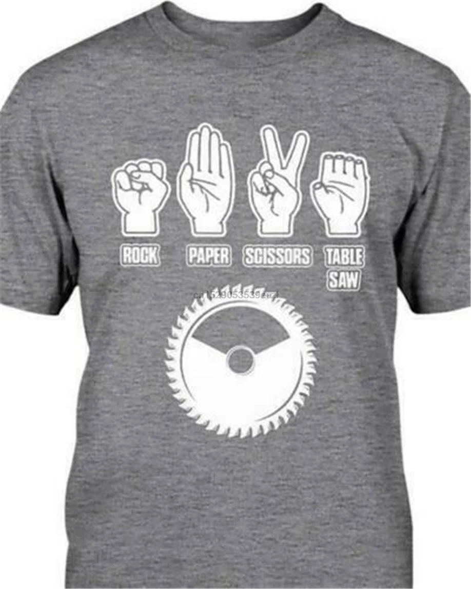 Камень ножницы бумага Круглопильный Станок для мужчин футболка спортивная серая