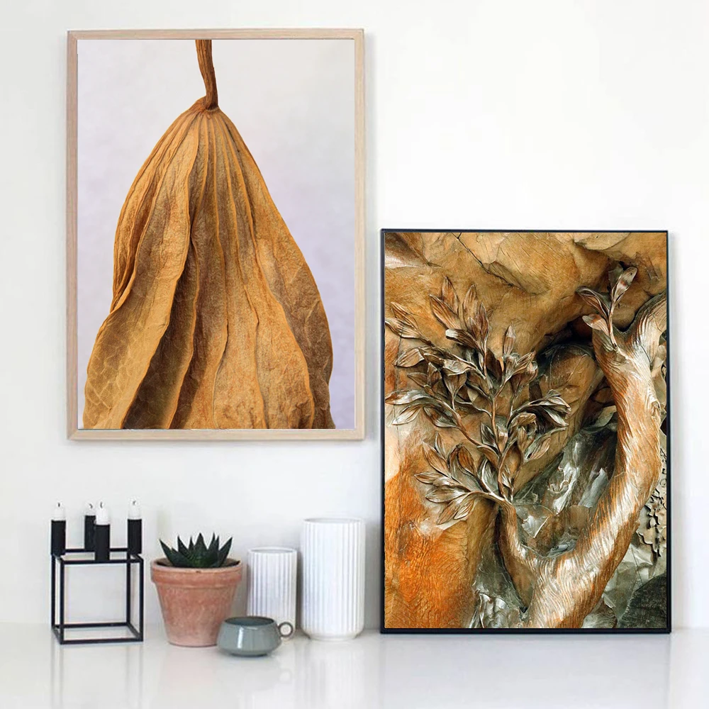 Масляная живопись с растениями рисование сухих листьев корней дерева