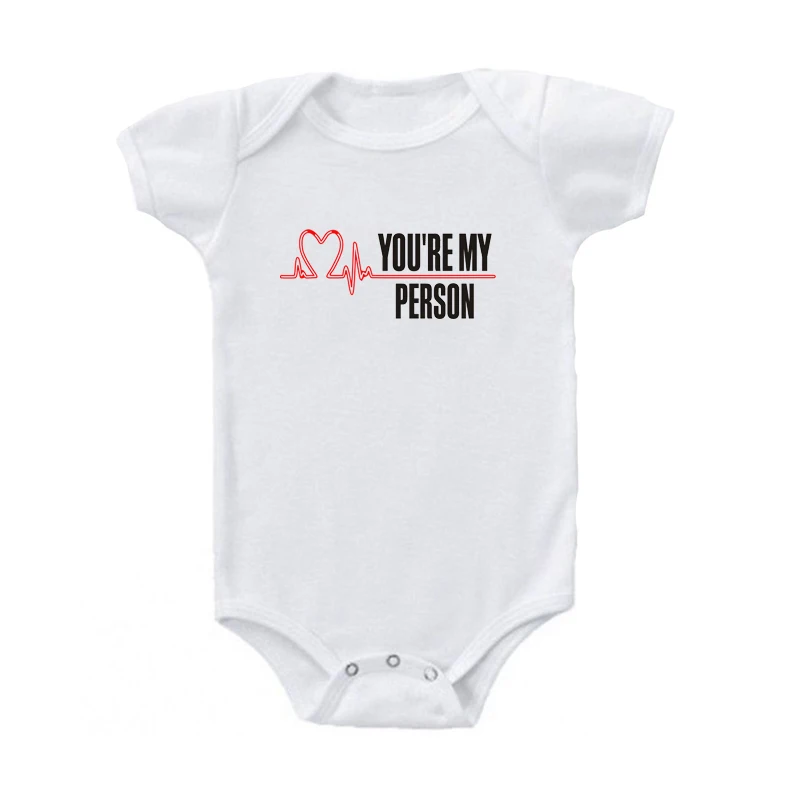 You're My Person Print Newborn Body Black Cotton Baby Boy Body Infantil Twin Baby Clothes 0-24M