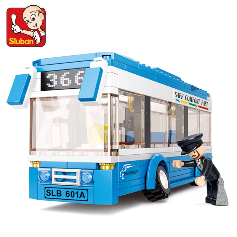 Sluban 0330 городской автобус строительные блоки совместимые с Legoe сделай сам
