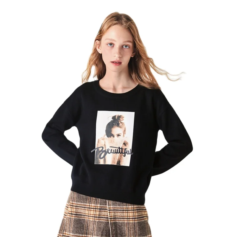 Женский кашемировый вязаный свитер SEMIR базовый пуловер с высоким воротником в