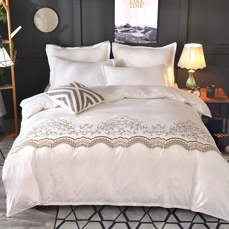 

Luxury Lace Solid Color Bedding Set 2 3pcs Duvet Cover set Pillow Cases Bed Sheet Bedclothes comforter bedding sets bed linen