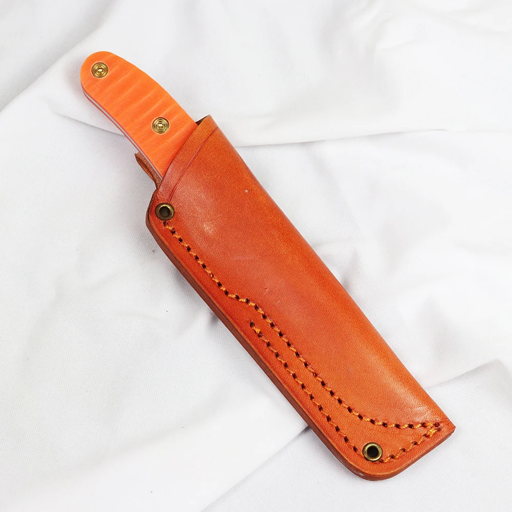 

Shengshi Naked Women Fixed AUS-10 Blade Orange G10 Handle Outdoor Camping Multifunctional Kitchen Knife Hunting and Rescue EDC