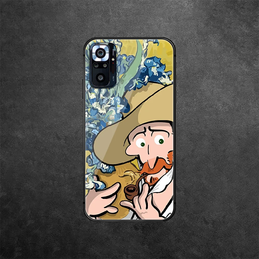 

Van Gogh Art Tempered Glass Phone Case Cover For Xiaomi Redmi Note 7 8 9 10 A C T S Pro K 30 40 Prime Cover Waterproof Tpu