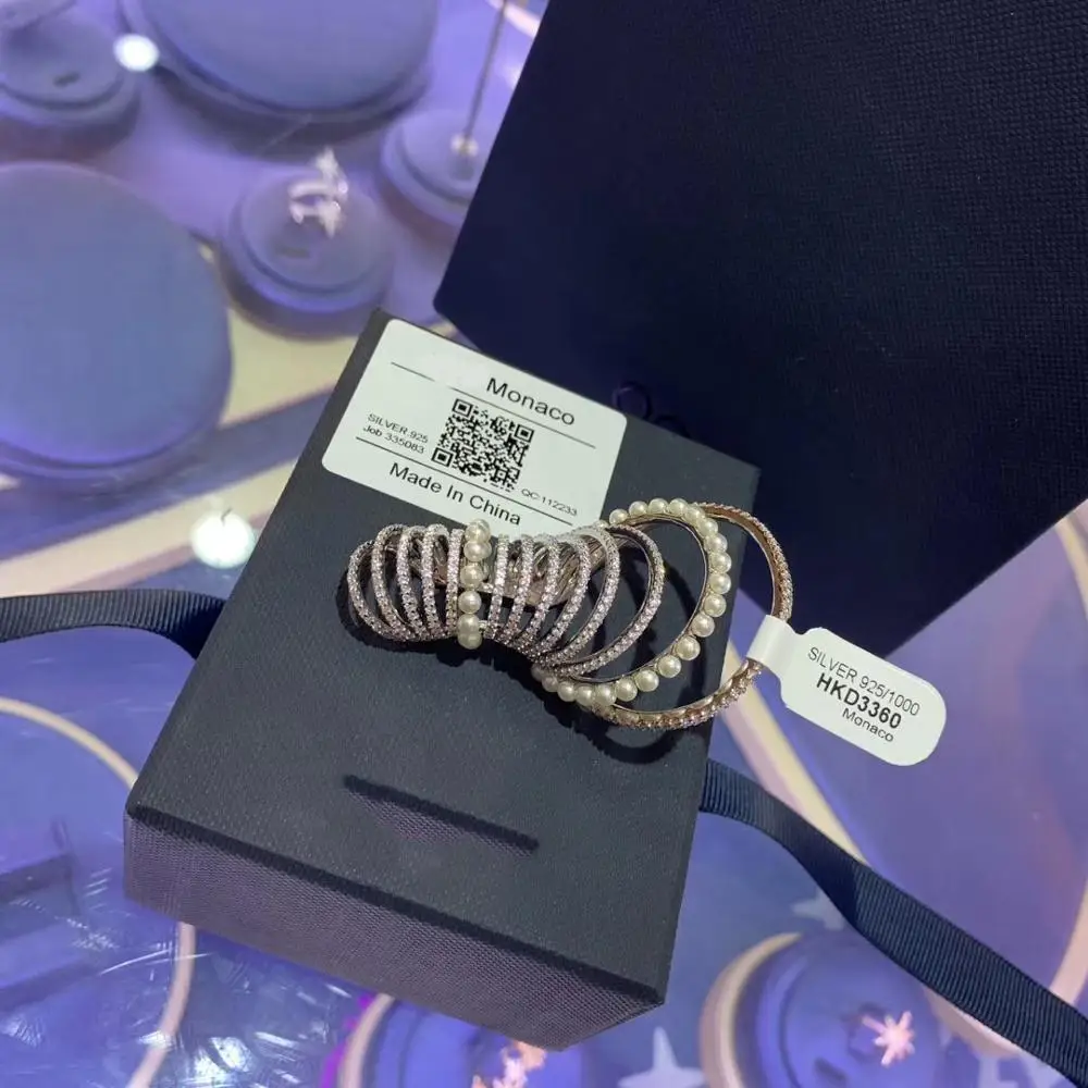 Модные очаровательные серебряные оригинальные 1:1 копия одно Золотое серебро