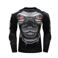 new design hot sale full printing fitness long sleeves rash guard fashion gym running t shirt